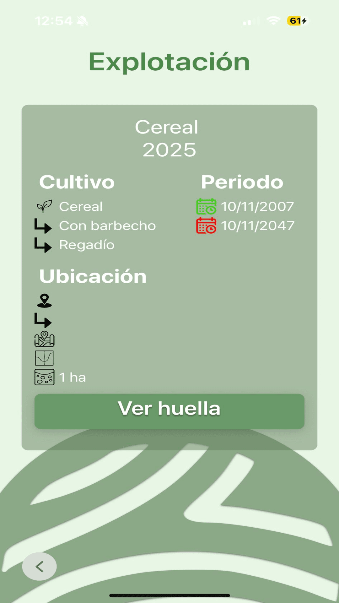 Otra pantalla de Huellapp